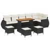 vidaXL Conjunto de sof&aacute;s de jard&iacute;n 10 uds. Negro rat&aacute;n sint&eacute;tico