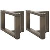 vidaXL Patas para mesa de centro en forma de T (2 unidades), color negro, 40 x 25 x (30-31) cm, acero