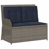 vidaXL Banco de jard&iacute;n reclinable con cojines, polirat&aacute;n gris
