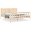 vidaXL Estructura de cama de matrimonio con cabecero madera maciza