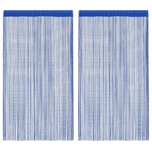 vidaXL Cortinas de flecos 2 piezas 100x250 cm azul