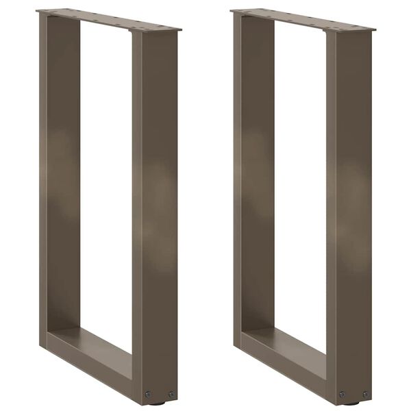 vidaXL Patas para mesa de comedor en forma de U (2 unidades, acero natural, 50 x 72-73 cm)