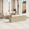 vidaXL Conjunto de sof&aacute; de jard&iacute;n con coj&iacute;n Manual 9 pcs Beige y Crema