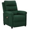 vidaXL Sill&oacute;n de masaje de tela verde oscuro