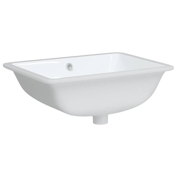 vidaXL Lavabo de ba&ntilde;o rectangular cer&aacute;mica blanco 52x38,5x19,5 cm