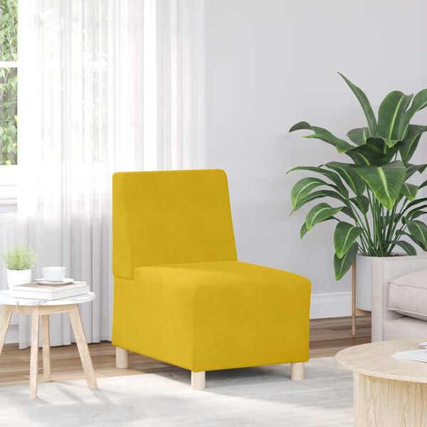 vidaXL Sof&aacute; modular sin brazos amarillo 55 cm terciopelo