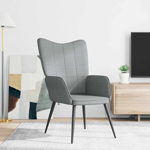 vidaXL Sill&oacute;n de relax de tela gris claro