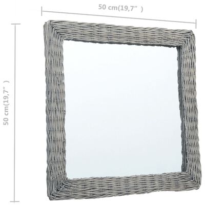 vidaXL Espejo de mimbre 50x50 cm