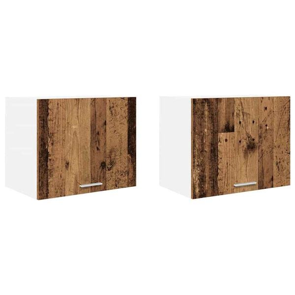 vidaXL Mueble colgante con puerta 2 pcs Madera Vieja y 50 x 31 x 40 cm