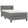 vidaXL Cama box spring con colch&oacute;n tela gris oscuro 100x200 cm