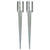 vidaXL Picas de tierra 2 unidades acero galvanizado plateado 10x76 cm
