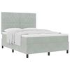 vidaXL Cama tipo Box Spring Gris Claro 160 x 200 cm Terciopelo