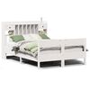 vidaXL Cama con estanter&iacute;a sin colch&oacute;n madera maciza blanca 140x190 cm