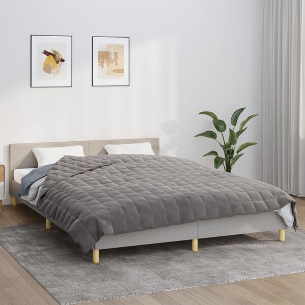 vidaXL Manta con peso tela gris 220x230 cm 11 kg