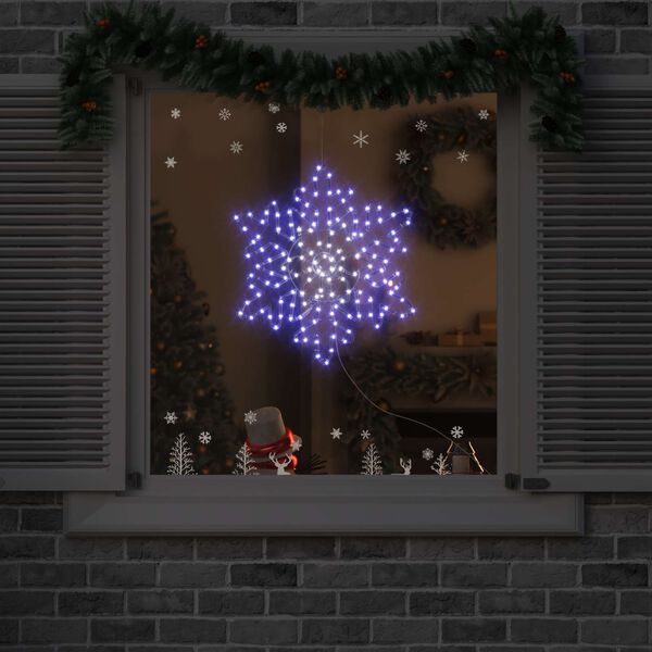 vidaXL Copos de nieve navideños Azul 55.5 x 55.5 x 0.75 cm PVC