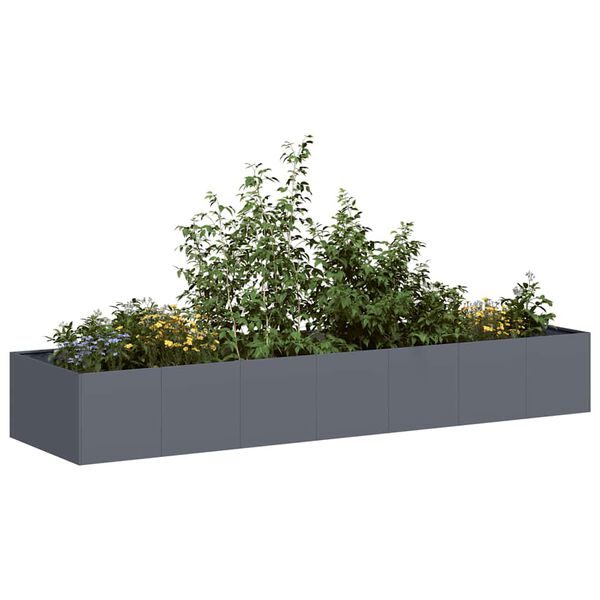 vidaXL Jardinera acero gris antracita 280x80x40 cm