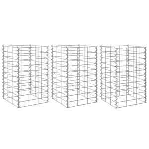 vidaXL Arriates de gaviones 3 unidades hierro 30x30x50 cm