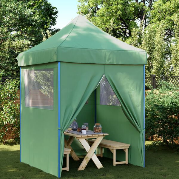 vidaXL Tienda de fiesta plegable Pop-Up con 4 paredes laterales verde