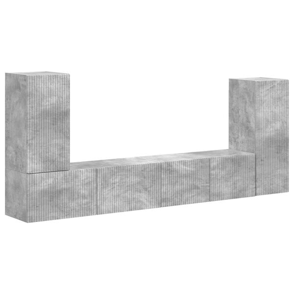 vidaXL Conjunto de mueble de TV 4 pcs Gris Concreto