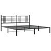 vidaXL Estructura cama sin colch&oacute;n con cabecero metal negro 200x200 cm