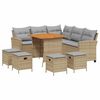 vidaXL Juego de sof&aacute;s de jard&iacute;n en forma de L con cojines 6 pzas beige