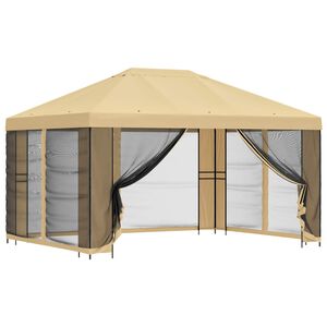 vidaXL Gazebo de jard&iacute;n con paredes laterales 4 x 3 m Crema