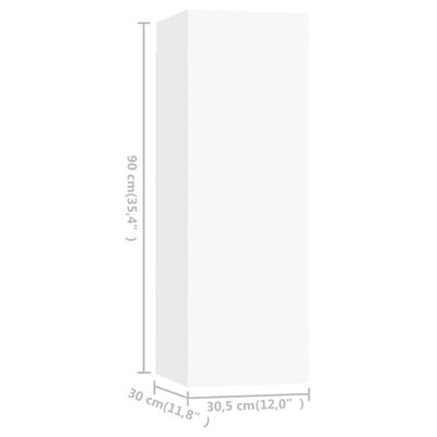 vidaXL Mueble para TV madera contrachapada blanco 30,5x30x90 cm