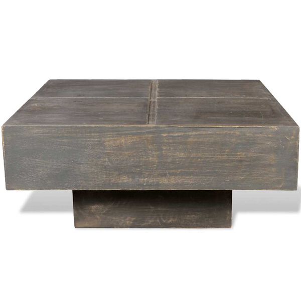 vidaXL Mesa de centro cuadrada madera maciza de mango marr&oacute;n oscuro