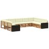 vidaXL Conjunto de sof&aacute;s de exterior con coj&iacute;n 9 pcs Natural y Crema