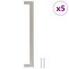 vidaXL Tiradores para armarios 5 uds acero inoxidable plateado 224 mm