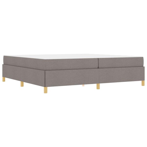 vidaXL Estructura de cama con colch&oacute;n Taup&eacute; 200 x 200 cm tela