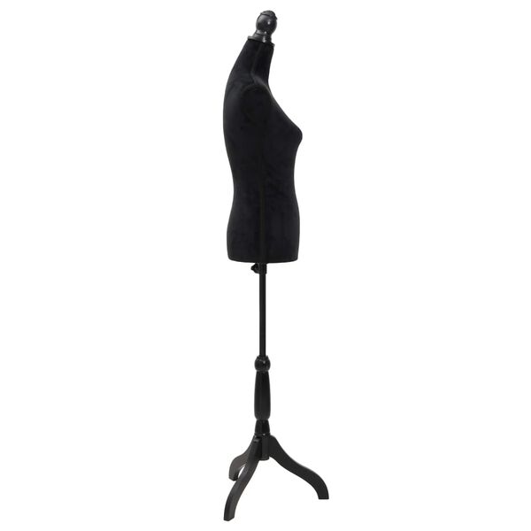 vidaXL Maniqu&iacute; de busto de mujer de modista negro