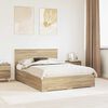 vidaXL Estructura de cama con cabecera Roble Sonoma 140 x 190 cm