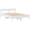 vidaXL Cama con estanter&iacute;a sin colch&oacute;n madera maciza blanca 160x200 cm