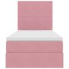 vidaXL Cama con almacenamiento y colch&oacute;n Rosa 100 x 200 cm Terciopelo