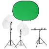 vidaXL Kit de estudio fotogr&aacute;fico con iluminaci&oacute;n y fondo