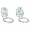 vidaXL Asiento inodoro WC 2 uds tapa cierre suave MDF dise&ntilde;o porcelana