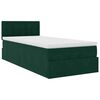 vidaXL Estructura de cama otomana con colch&oacute;n terciopelo verde oscuro