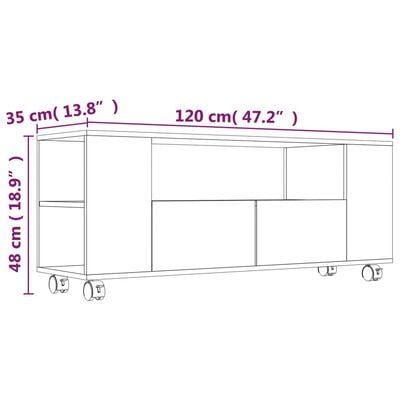 vidaXL Mueble de TV madera contrachapada gris Sonoma 120x35x48 cm