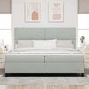 vidaXL Cama tipo Box Spring Gris Claro 200 x 200 cm Terciopelo