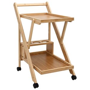 vidaXL Carrito de cocina con ruedas Marr&oacute;n Claro 65 x 40,5 x 76,5 cm