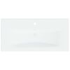 vidaXL Lavabo empotrado con grifo cerámica blanco 81x39x18 cm
