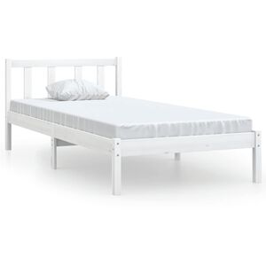 vidaXL Estructura de cama sin colch&oacute;n madera maciza blanco 90x200 cm