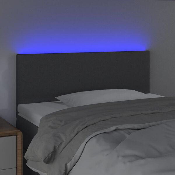 vidaXL Cabecero con LED de tela gris oscuro 100x5x78/88 cm