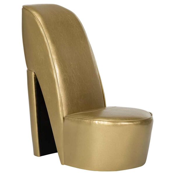 vidaXL Sill&oacute;n con forma de zapato de tac&oacute;n cuero sint&eacute;tico dorado