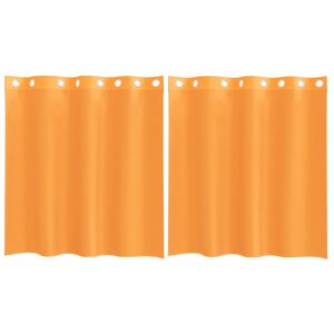 vidaXL Cortinas de gasa con ojales 2 uds naranja 140x140 cm