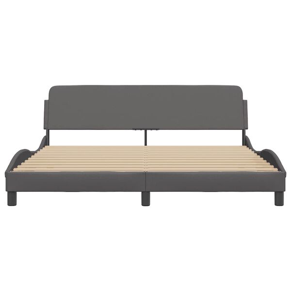 vidaXL Estructura de cama Dover cuero sint&eacute;tico gris 180x200 cm