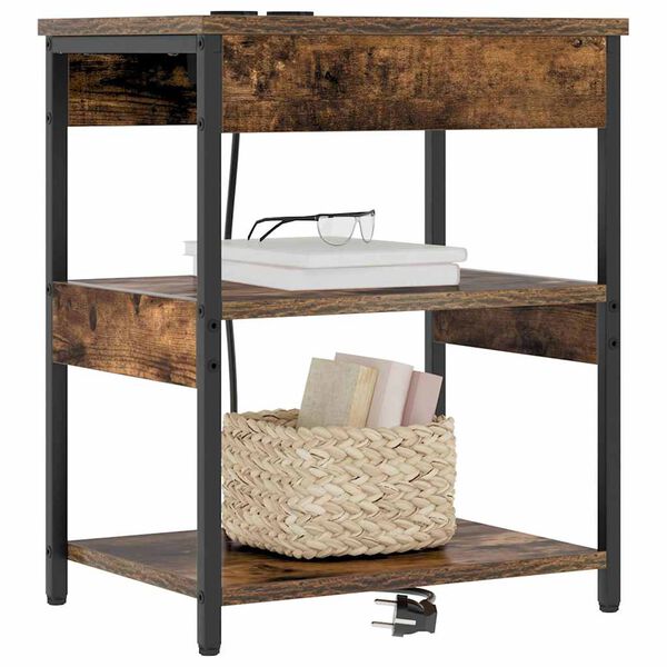 vidaXL Armario de Noche Roble ahumado 41 x 31 x 51 cm