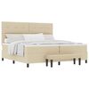 vidaXL Cama tipo Box Spring con cabecera Crema 200 x 200 cm tela