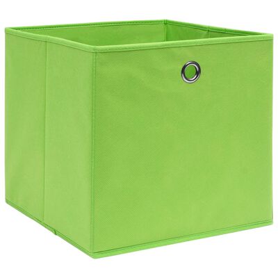 vidaXL Cajas de almacenaje 10 uds tela no tejida verde 28x28x28 cm